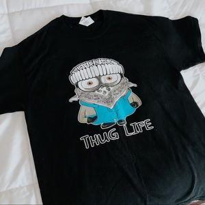 Minion “thug life” graphic T-shirt